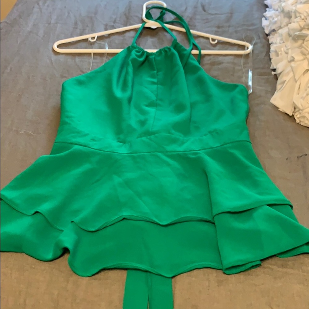 Green halter top